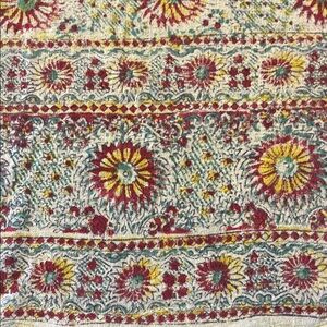 VINTAGE Sunflower Tablecloth Hand Loomed Large